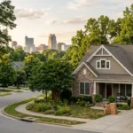 Moving to Raleigh NC with a modern home and Raleigh city skyline