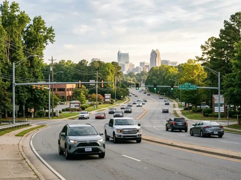 Daily commute in Raleigh NC near Research Triangle Park
