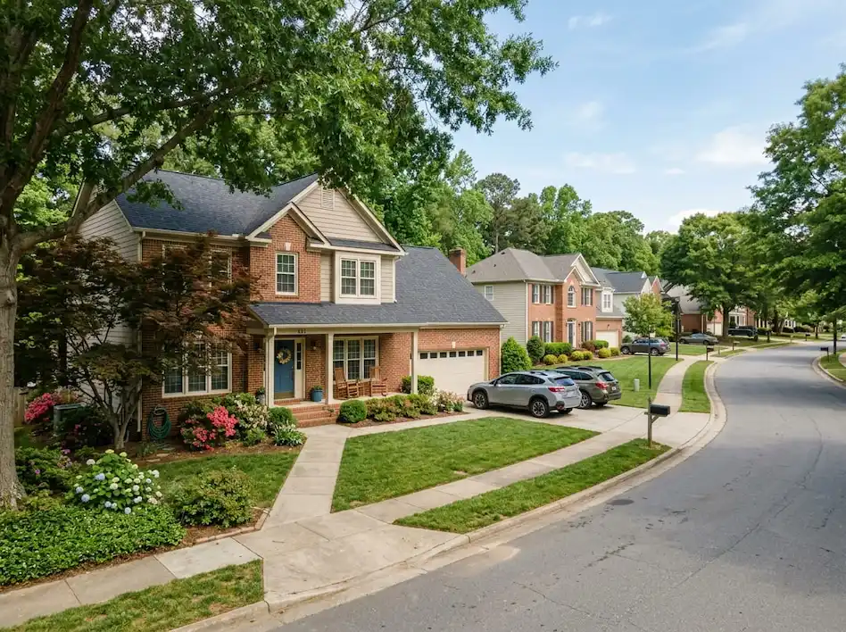 Raleigh NC suburban home and residential neighborhood for relocation buyers